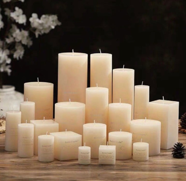 Regency Ivory White Pillar Candles