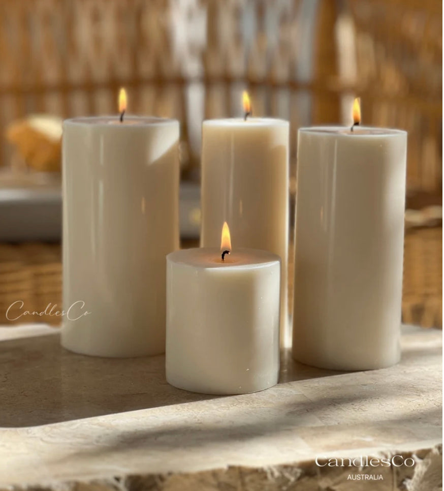 Regency Ivory White Pillar Candles