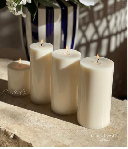 Regency Ivory White Pillar Candles