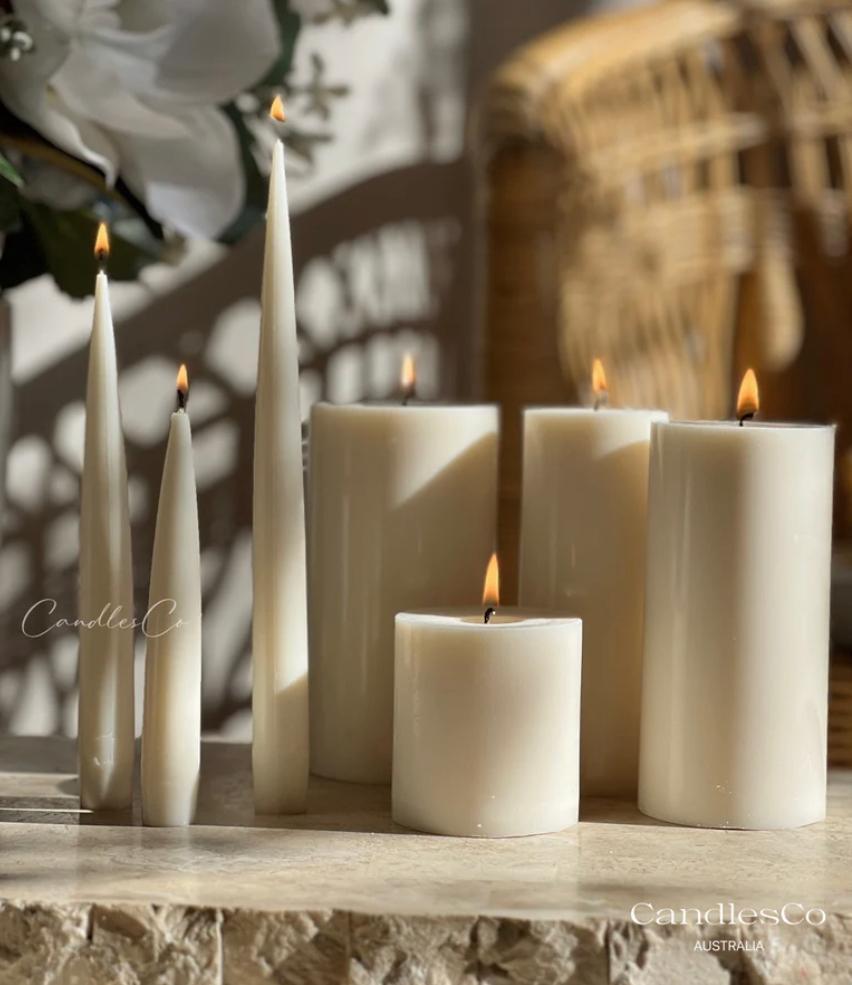 Regency Ivory White Pillar Candles